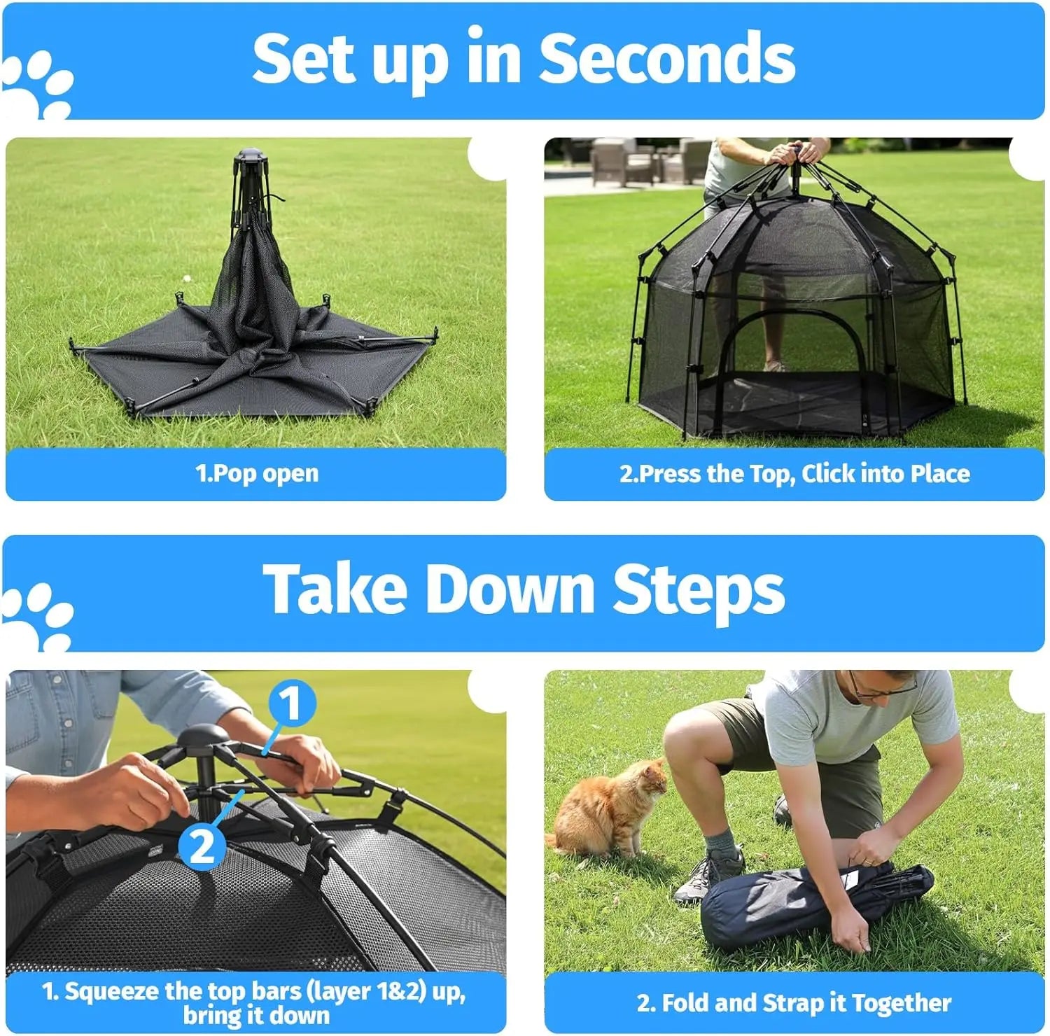 Pop-Up Cat Enclosure Tent