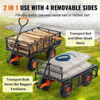 Heavy-Duty Steel Garden Dump Cart