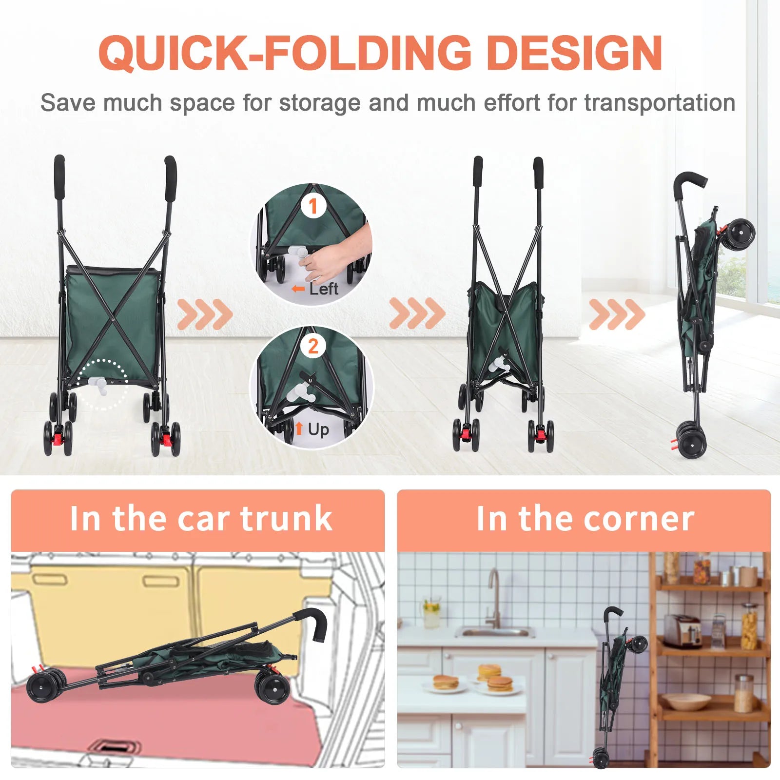Shopping Trolley Wheels Dog Stroller