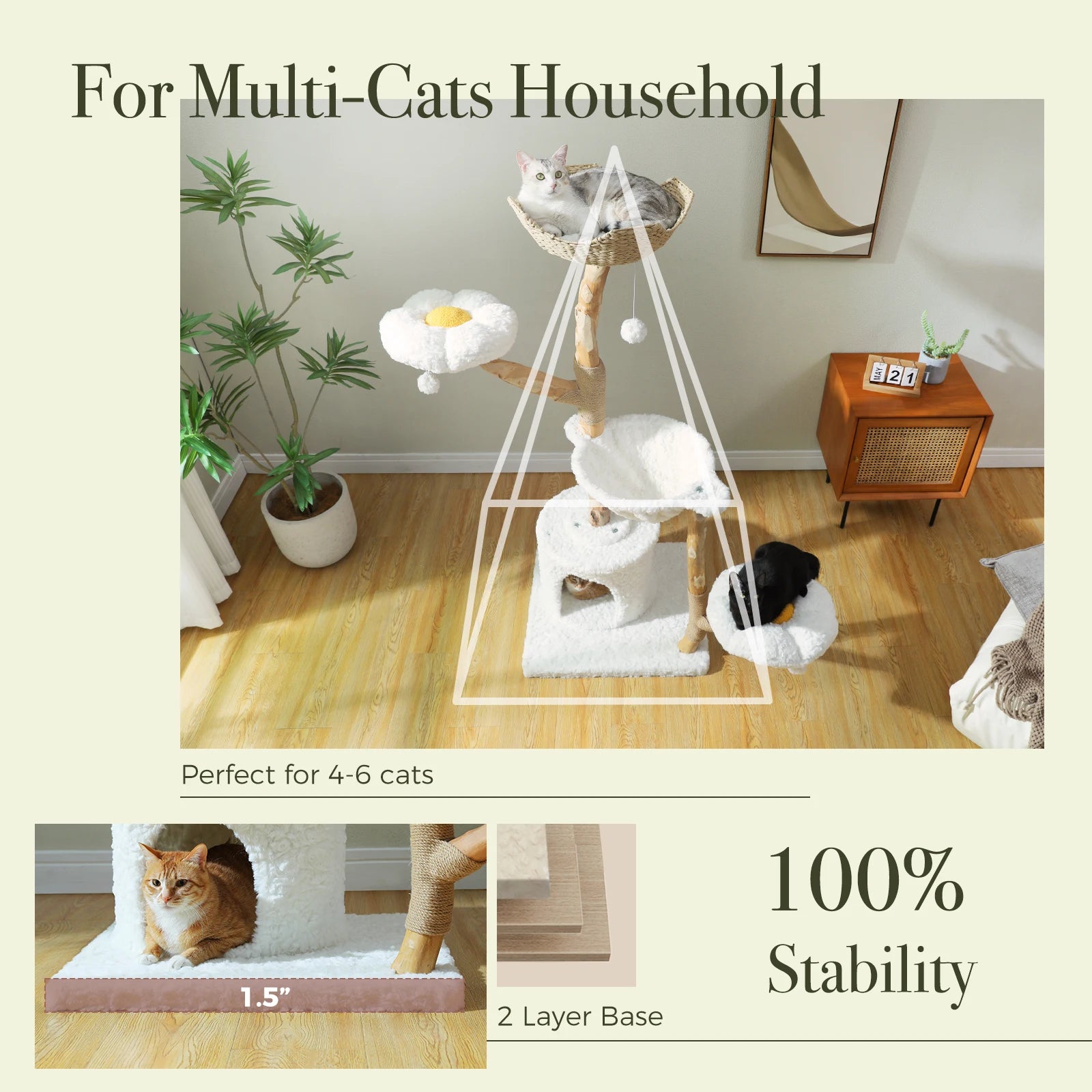 Solid Wood Cat Tree