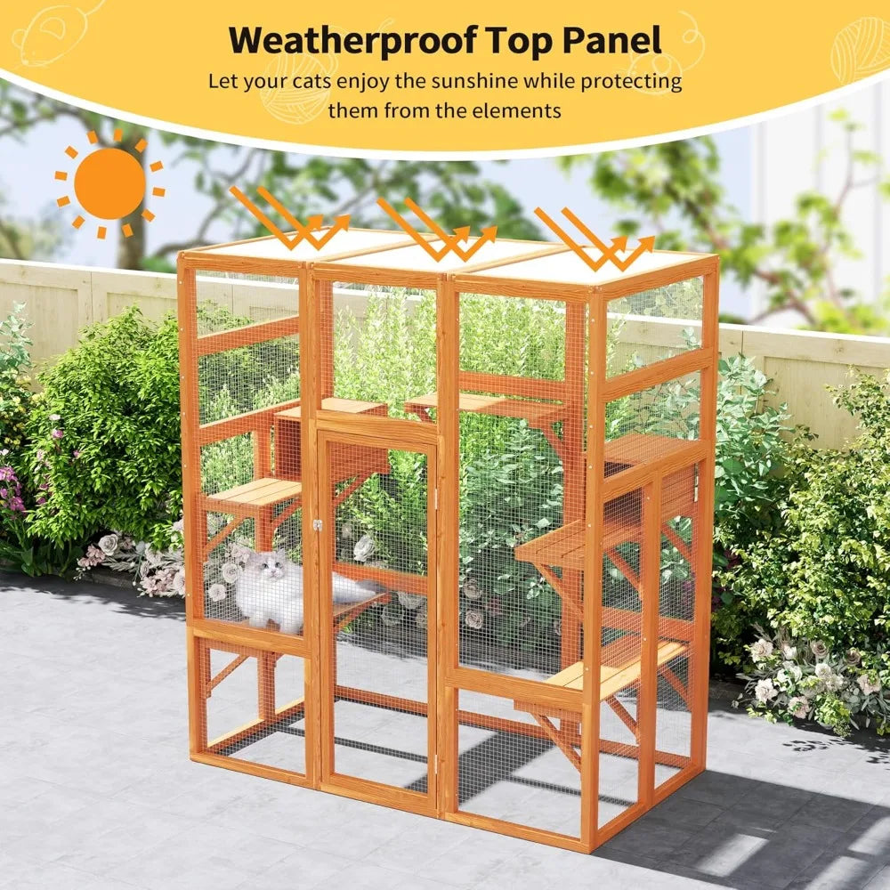 71-In. Wooden Cat Enclosure