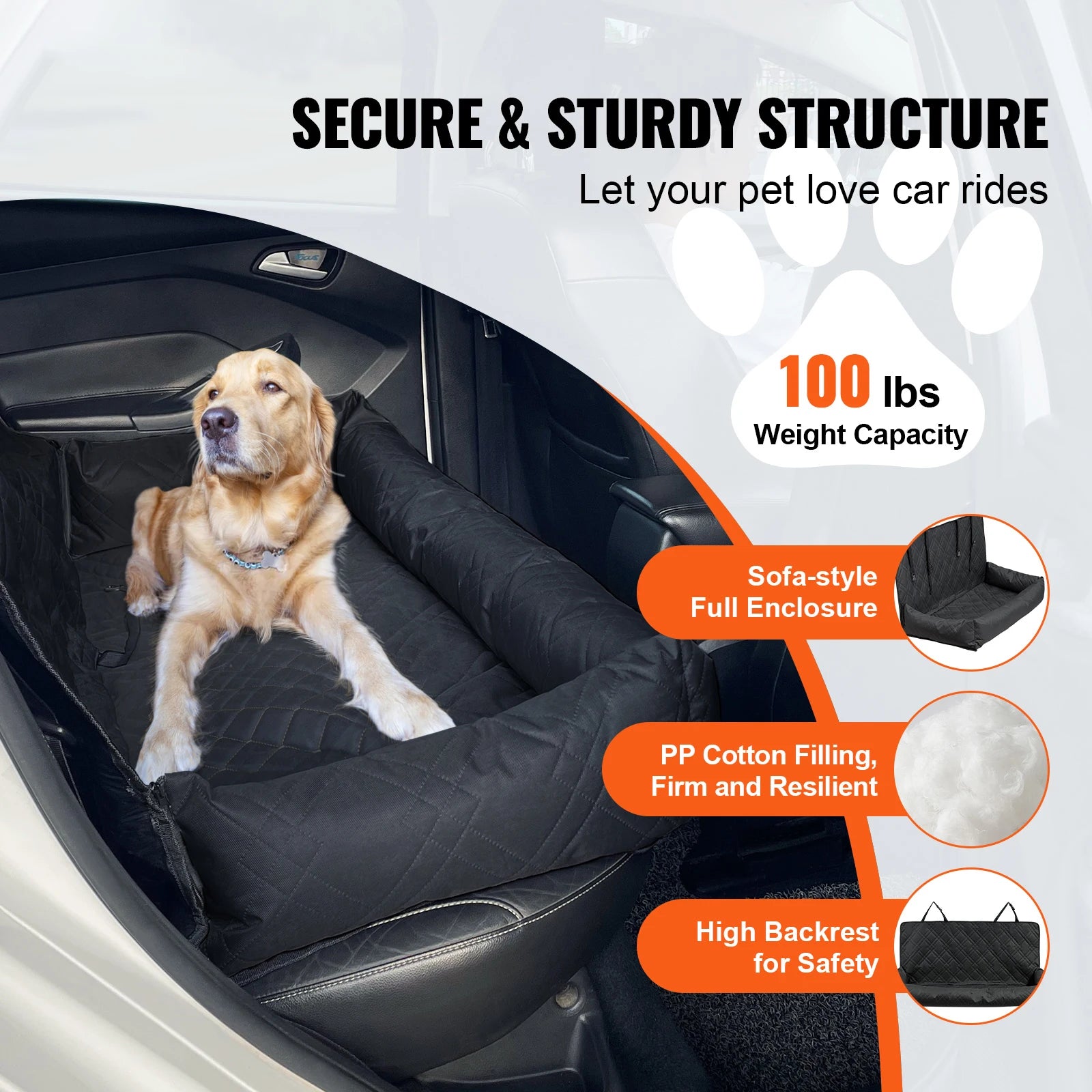 Booster Seat on Car for M/L Dog
