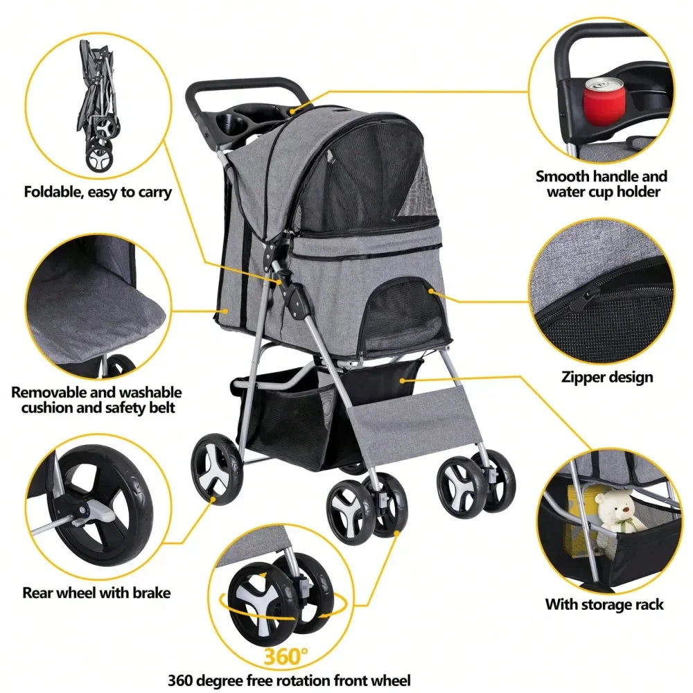 Pet Stroller Travel Carrier