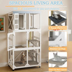 64" Wooden Cat Enclosure