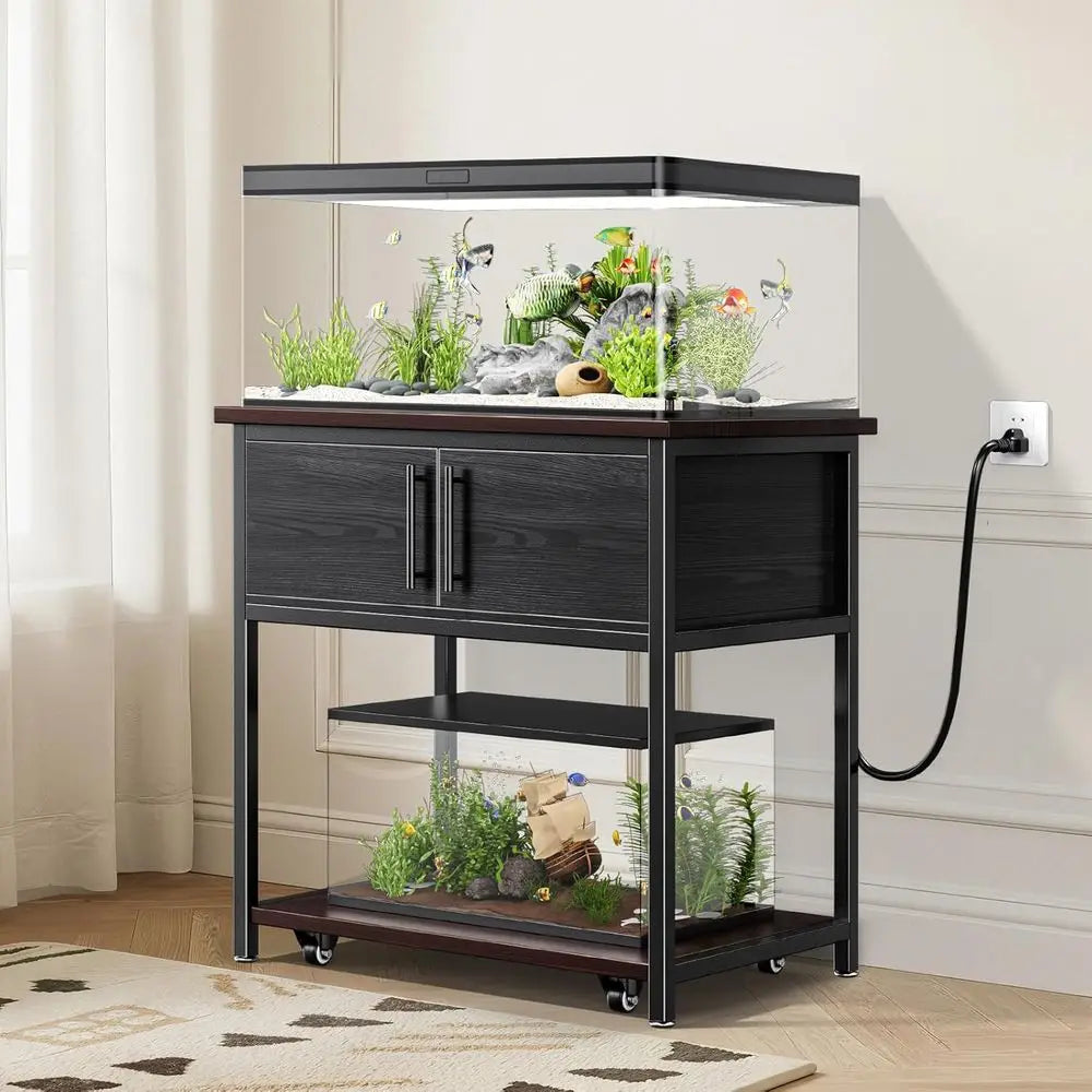 Heavy-Duty Metal & Waterproof Wood Aquarium Stand