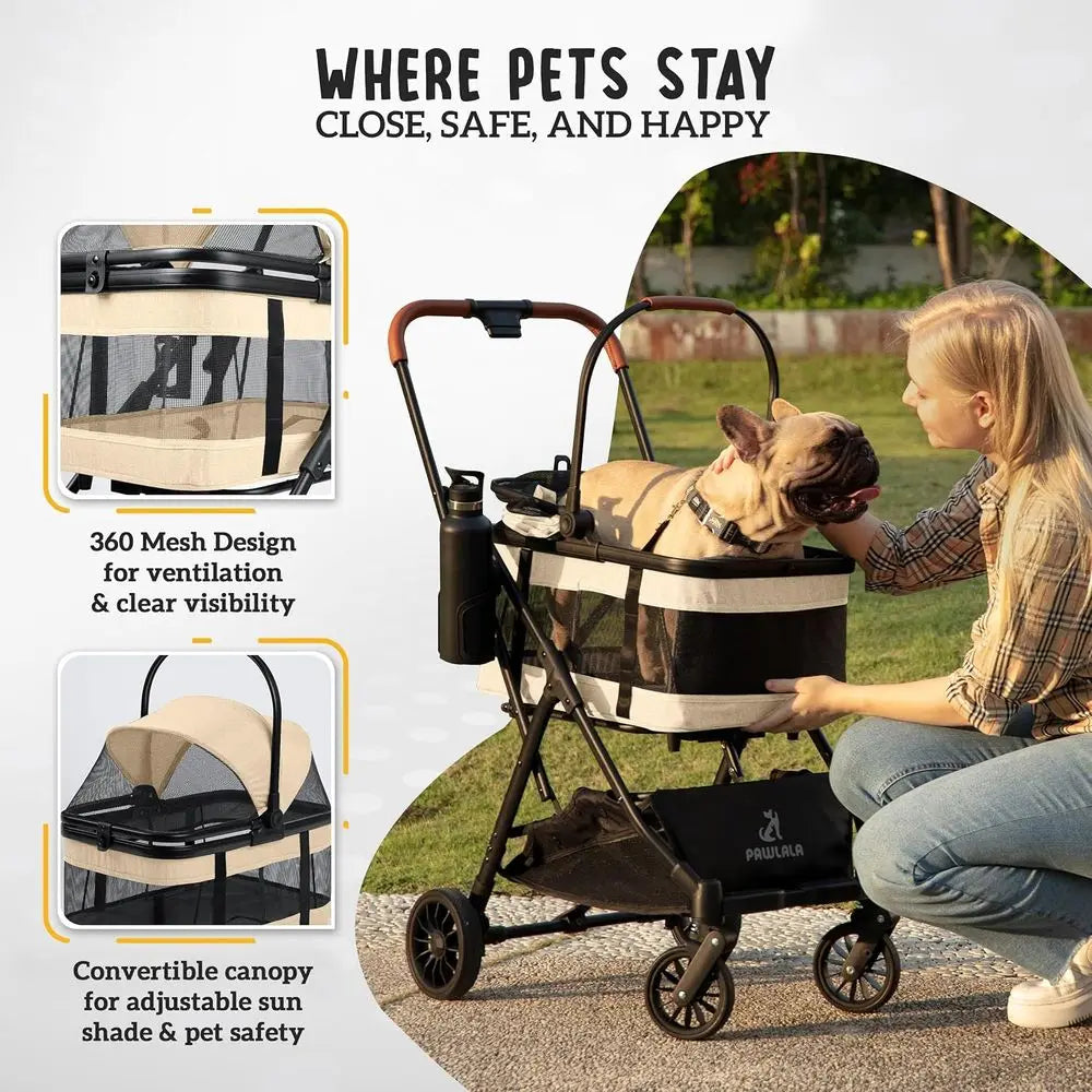 Pet Stroller/Detachable Carrier