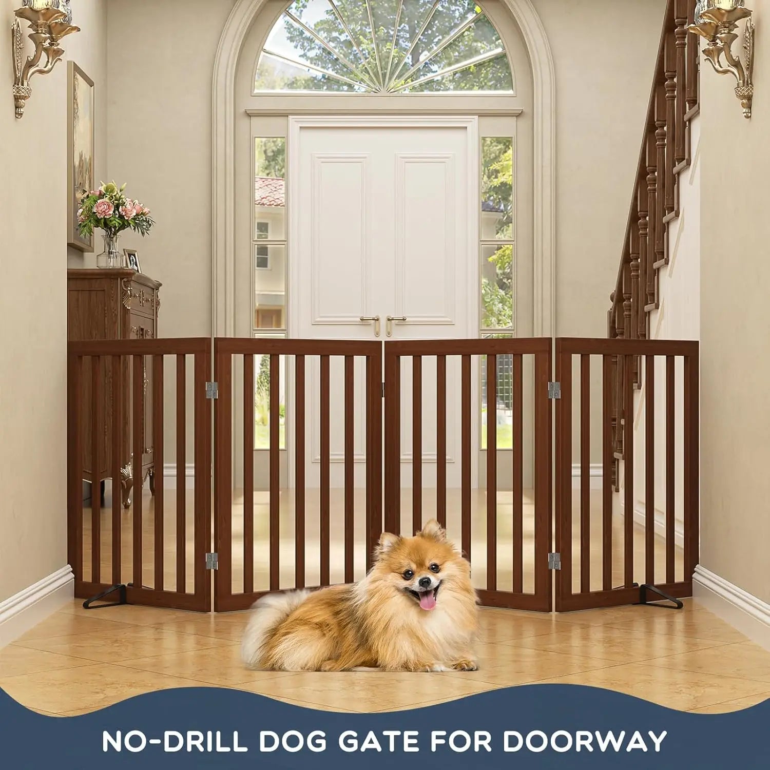 Foldable Bamboo Dog Gate