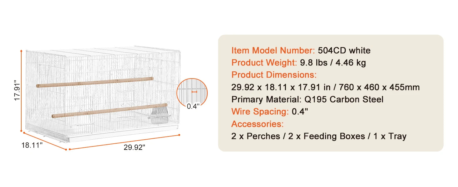 30In Flight Bird Cage, Stackable
