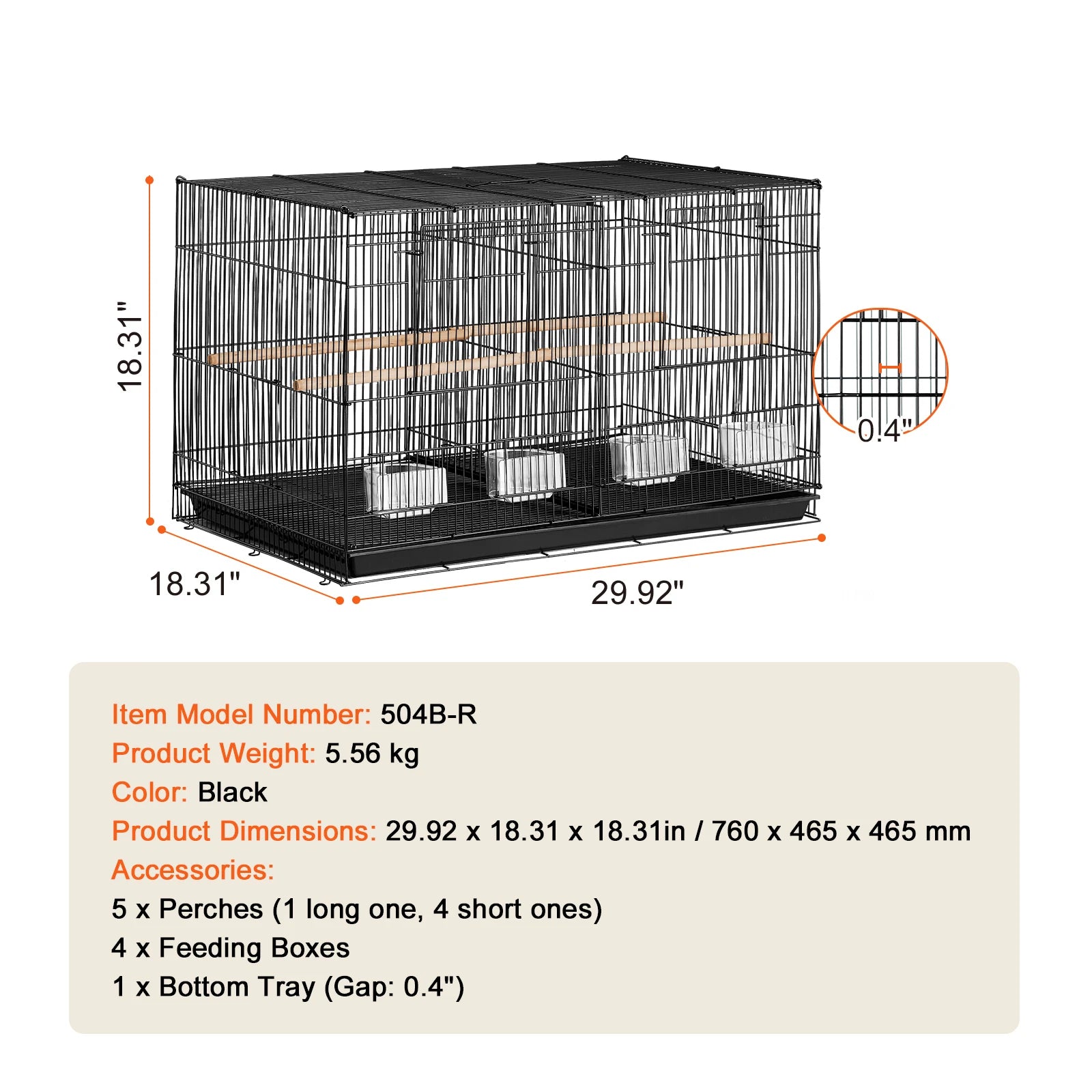 30In Flight Bird Cage, Stackable