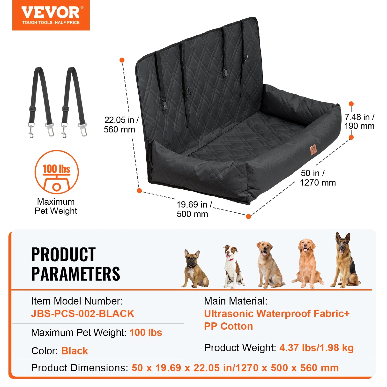 Booster Seat on Car for M/L Dog