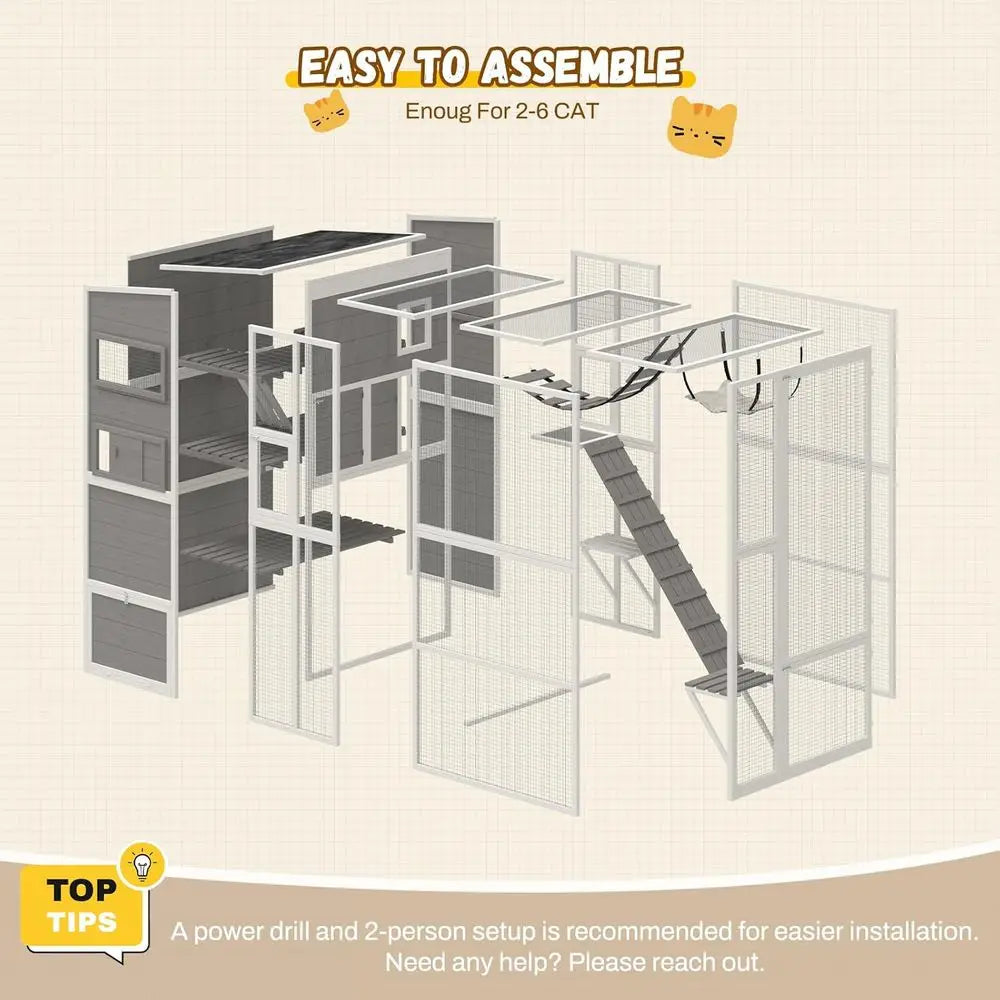 4-Tier Outdoor Cat Enclosure