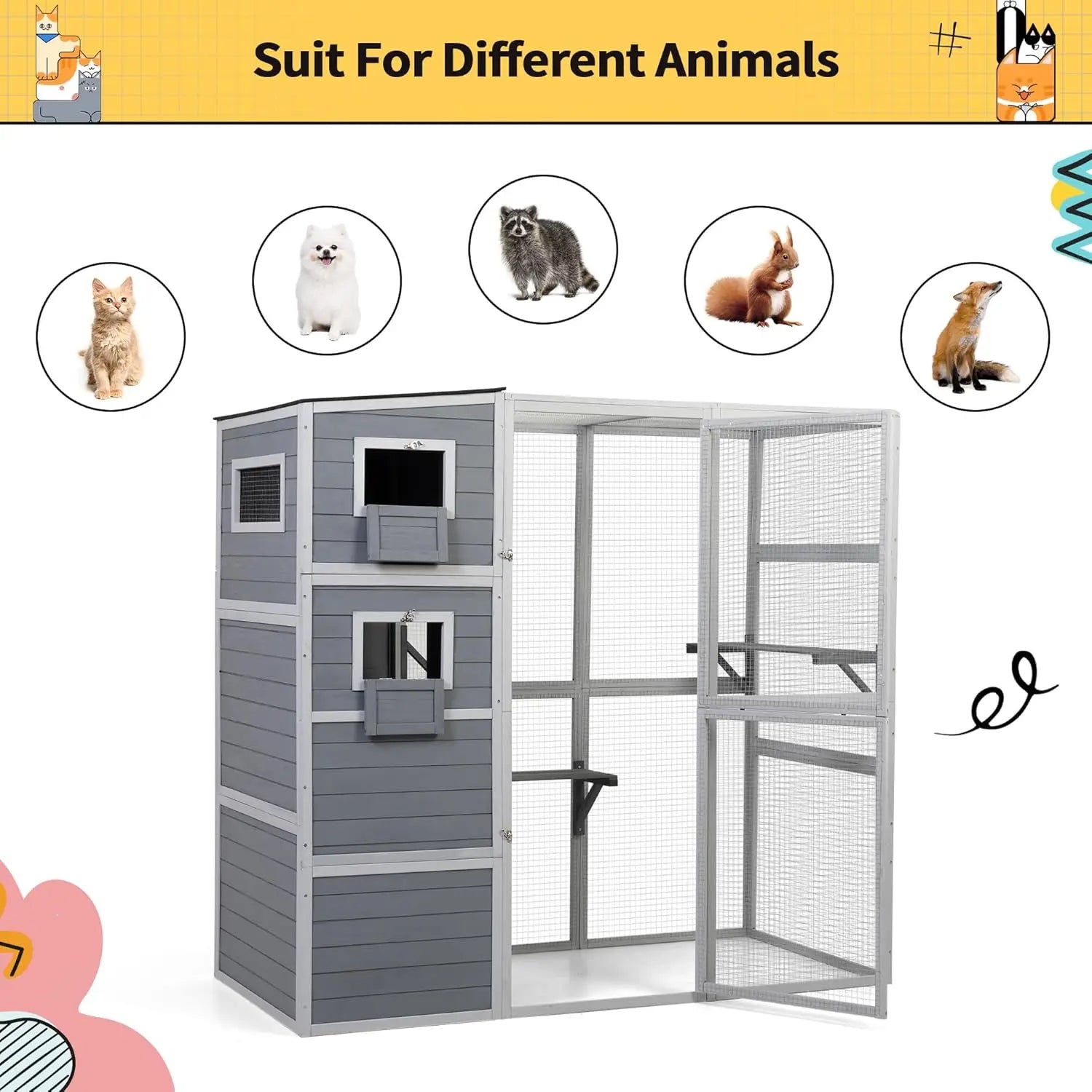 Large Wood Cat Enclosure
