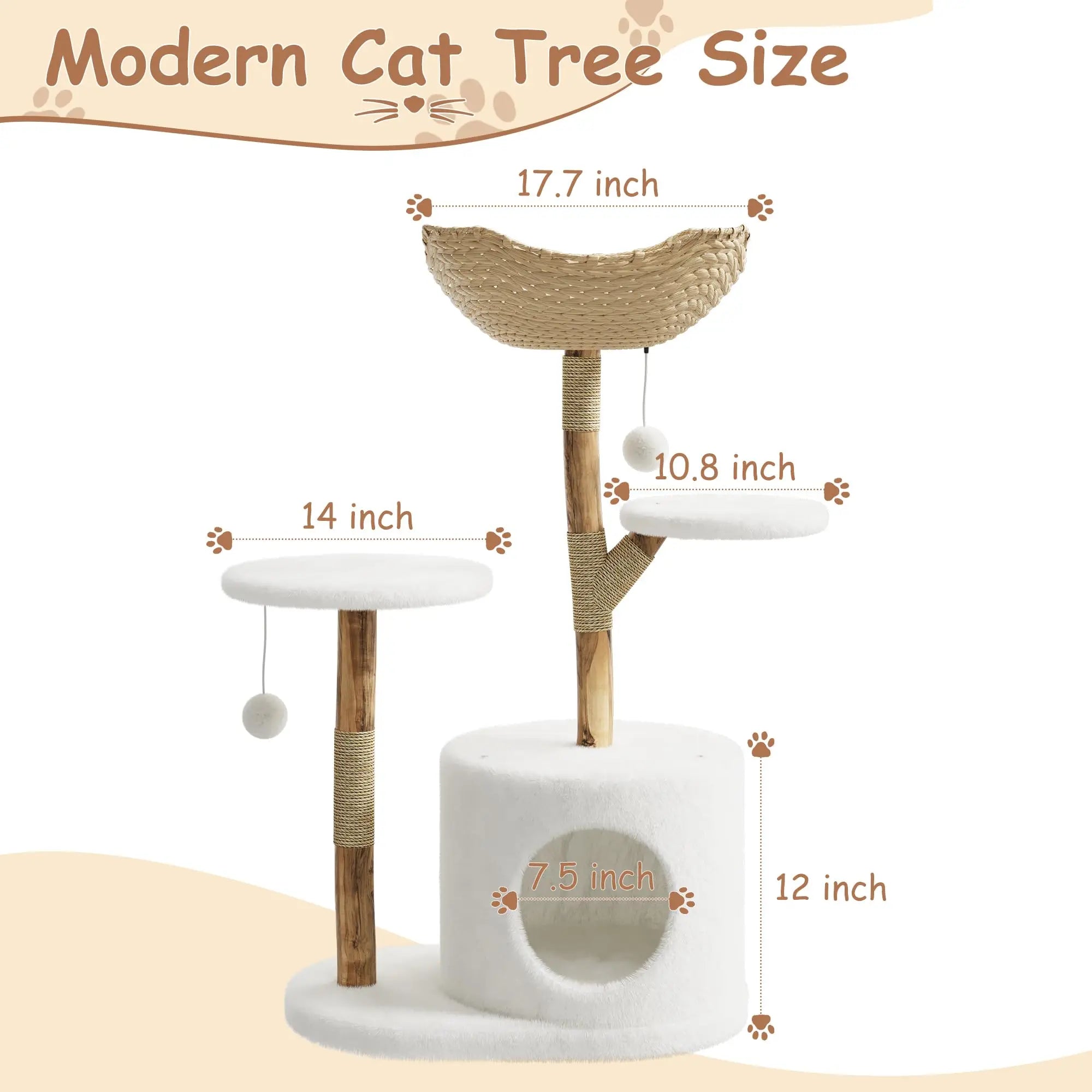 Real Wood Modern Cat Tree
