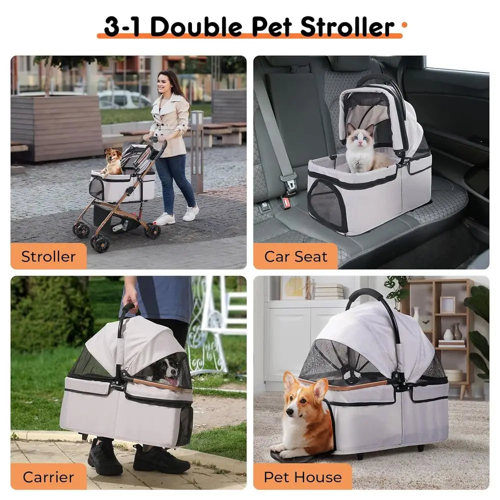 Foldable Pet Stroller for Medium Pets