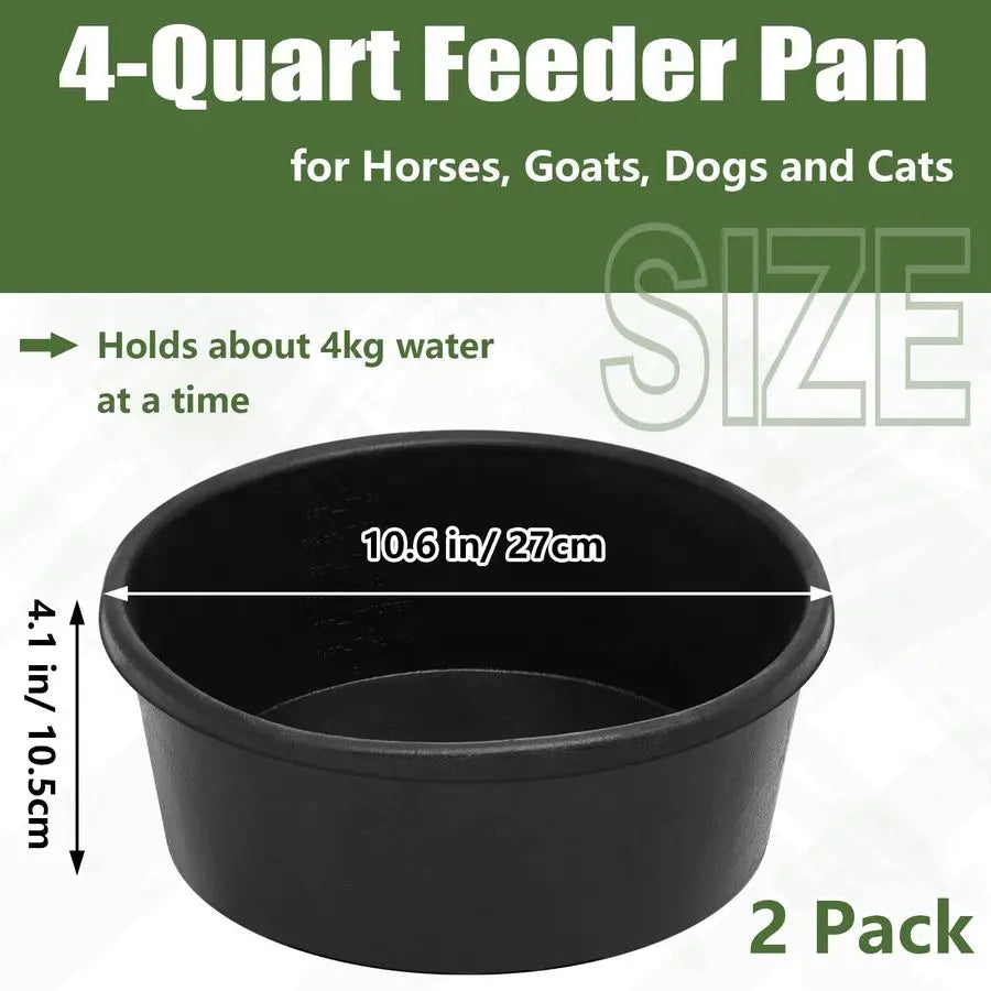 4 Pcs Rubber Feeder Pan
