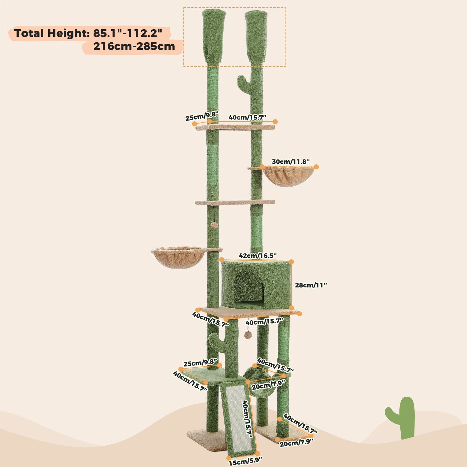 Floor to Ceiling Cat Tree for Indoor