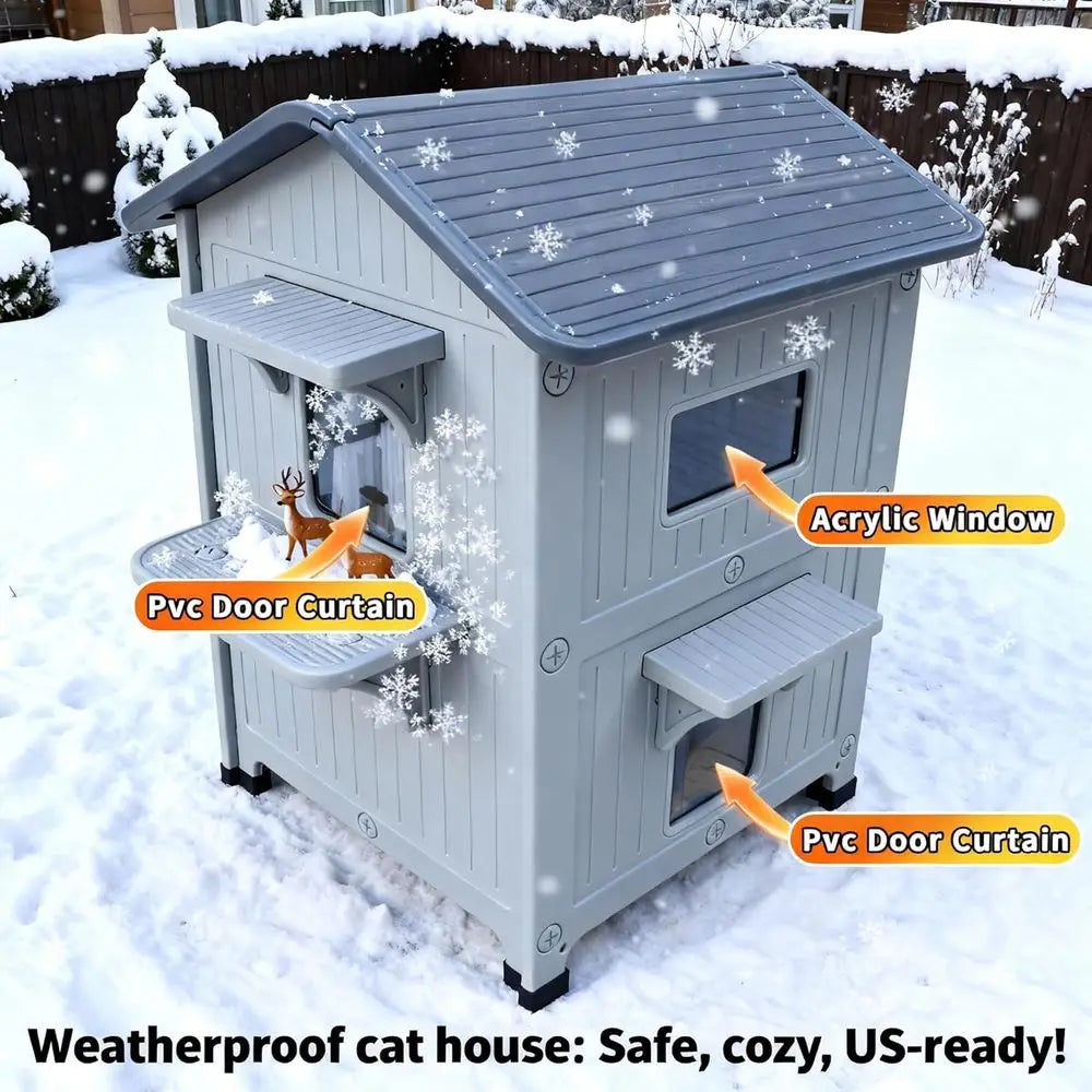 Weatherproof Outdoor Cat House