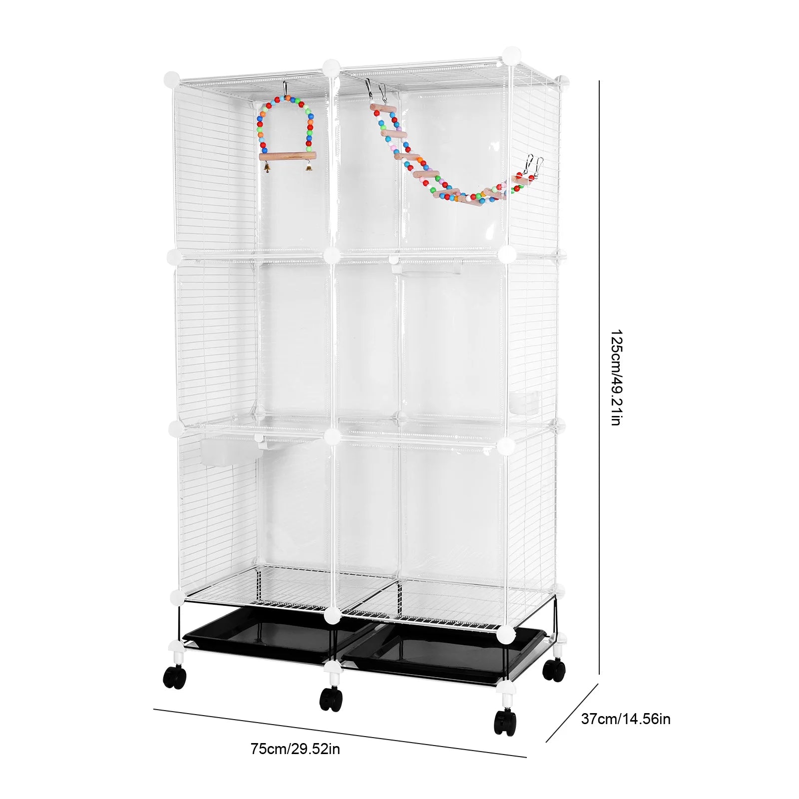 Wide Birdcage with Stand Tray