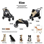 Folding Dog Stroller 1-2 Dogs