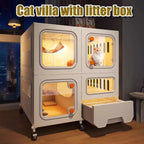 Cat Cage with Litter Box