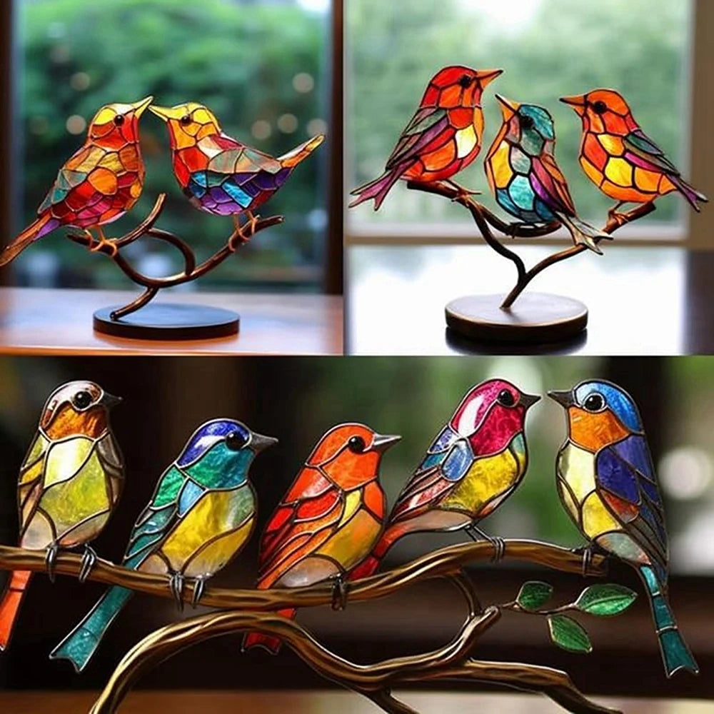 Colored Glass Birds