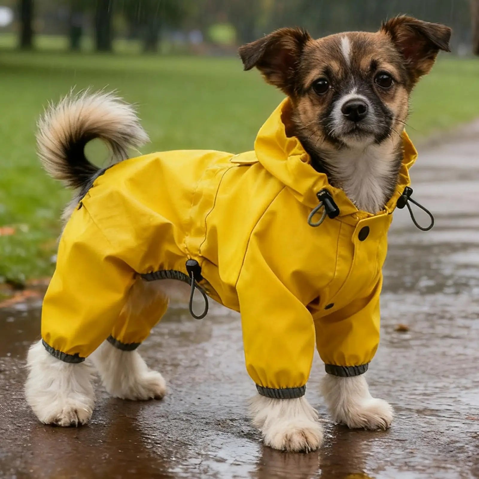 Dog Raincoat High-Visibility Yellow