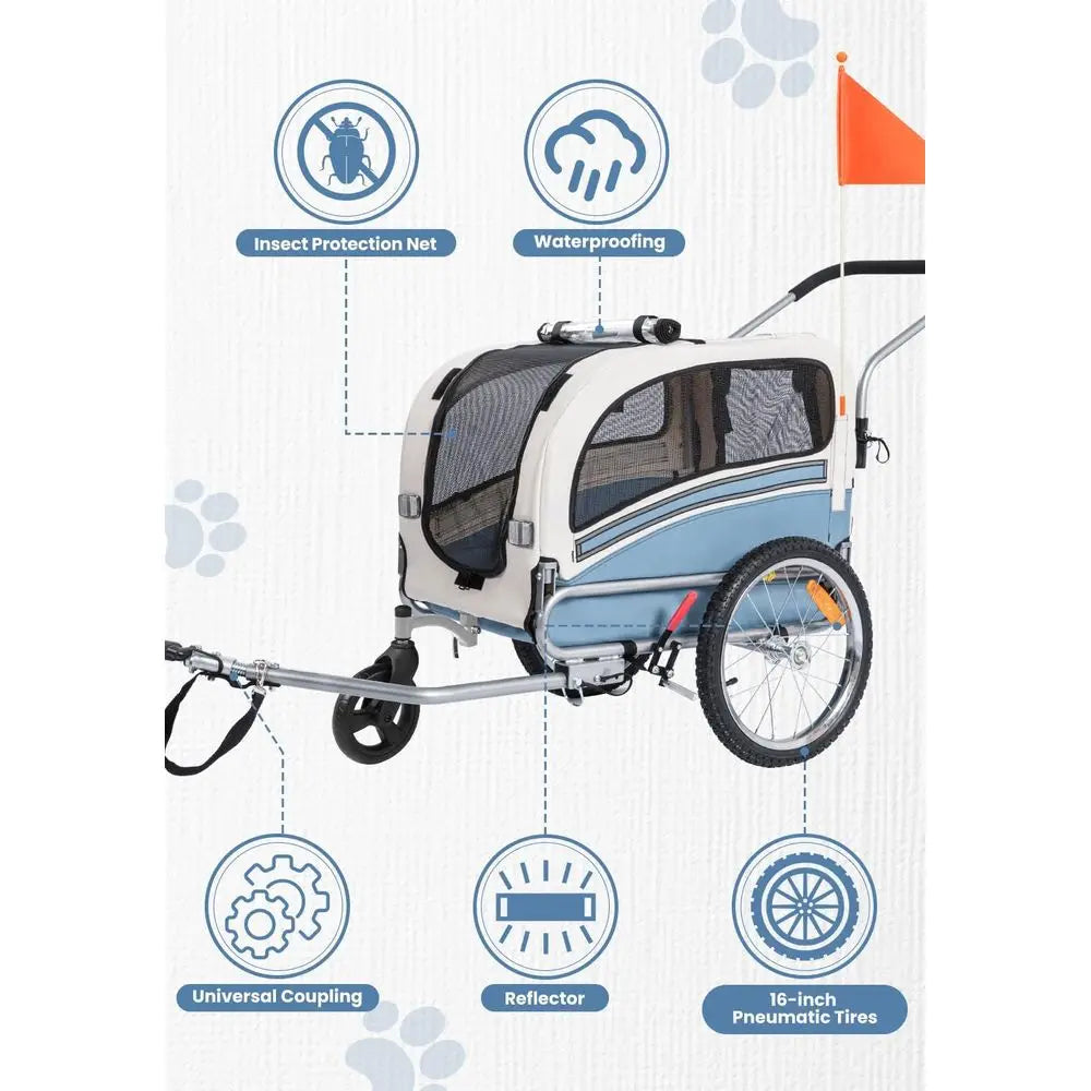 2 in 1 Pet Bicycle Trailer