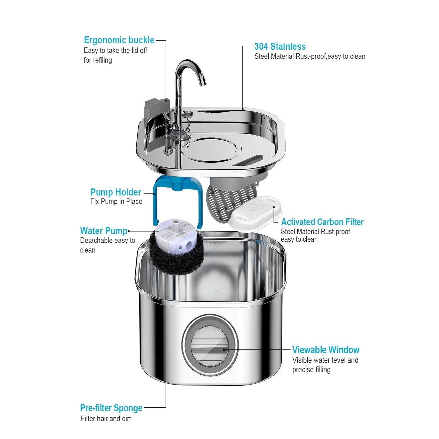 Stainless Steel Pet Water Feeder