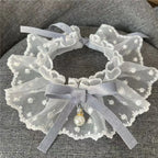 White Lace Bowknot Collar