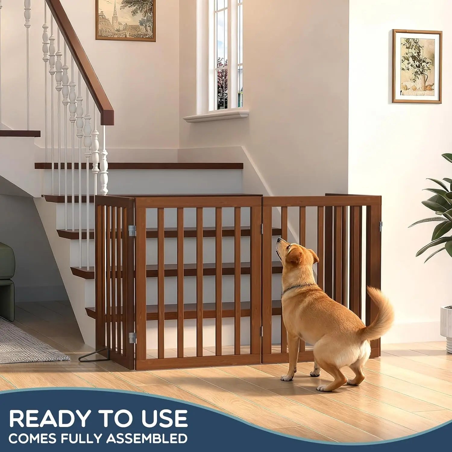Foldable Bamboo Dog Gate