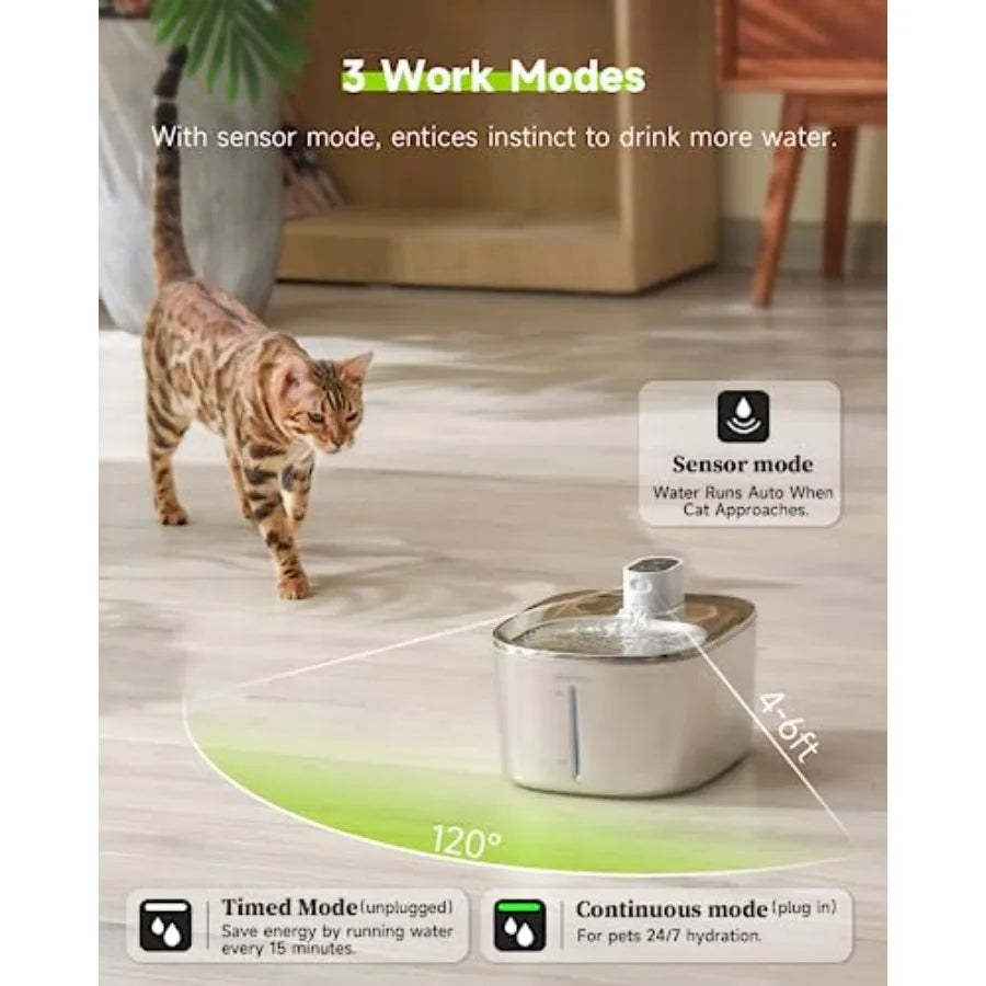 Wireless Stainless Steel Water Fountain