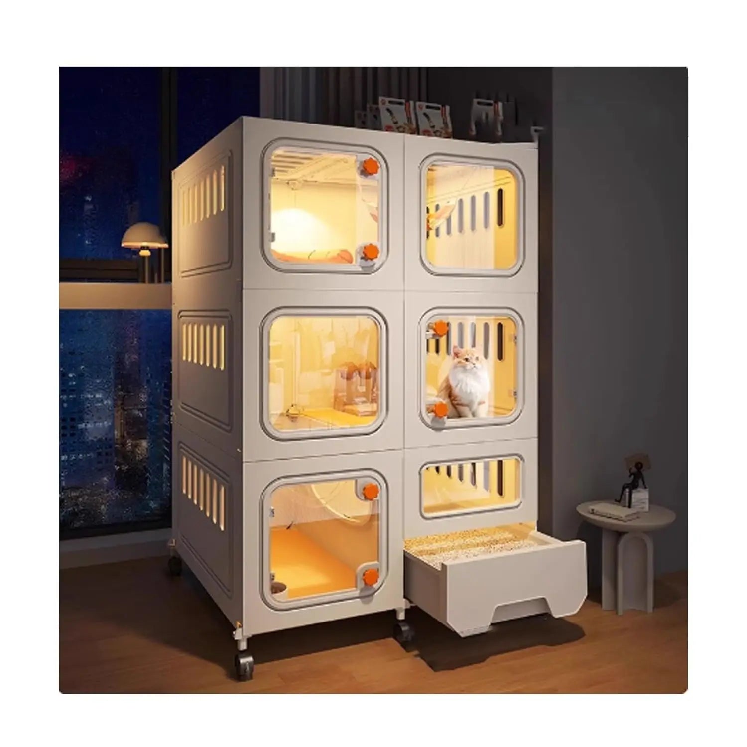 Cat Cage with Litter Box