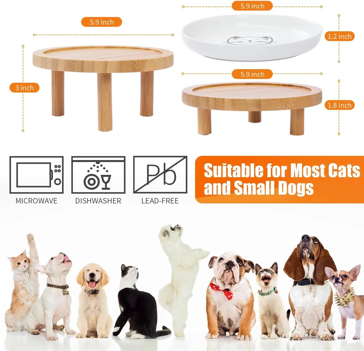 Elevated Ceramic Cat Bowls