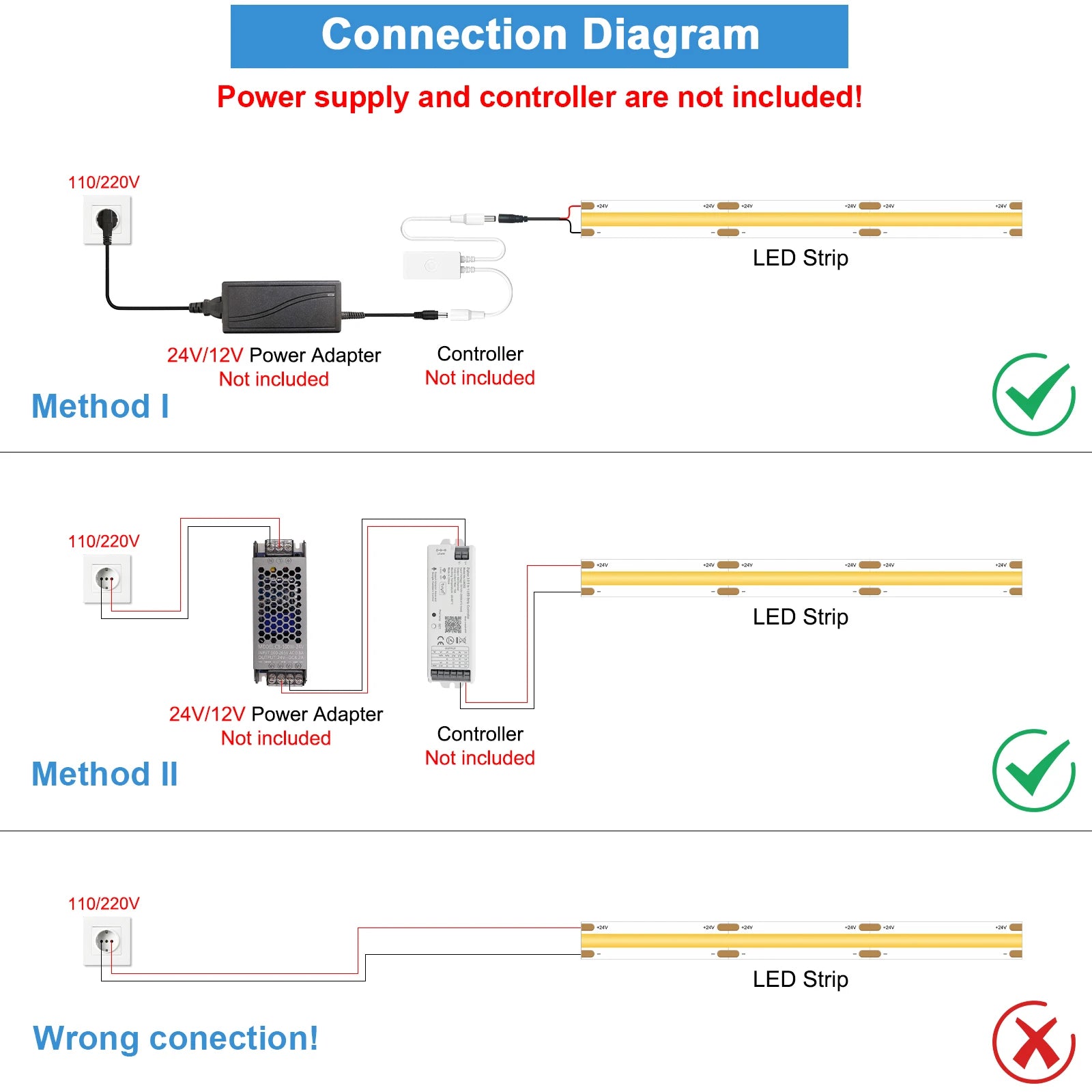 LED Strip 12V 24V Dimmable Tape