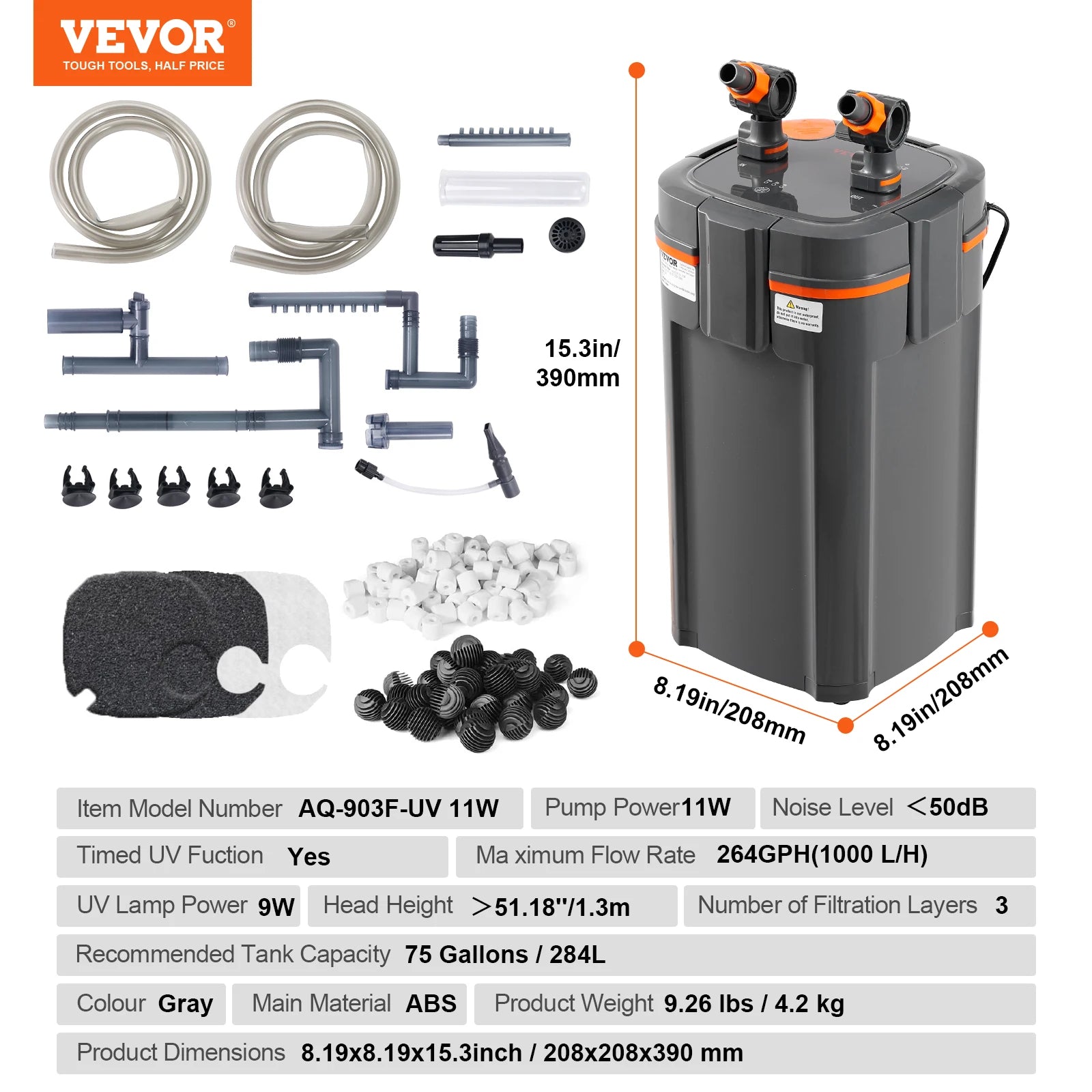 Aquarium Filter Canister Ultra-Quiet