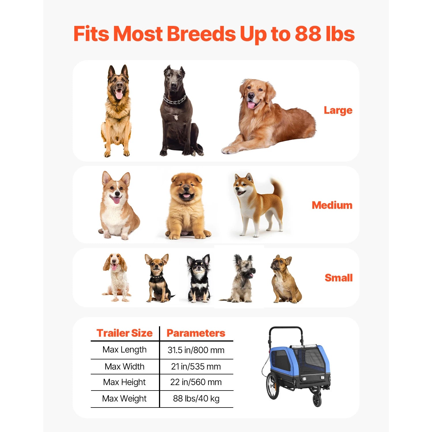 Dog Bike Trailer 2-in-1 Stroller