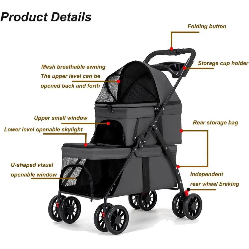 Double Stroller for M/S Dogs/Cats