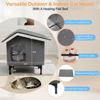 Cat House with Heating Pad Bed