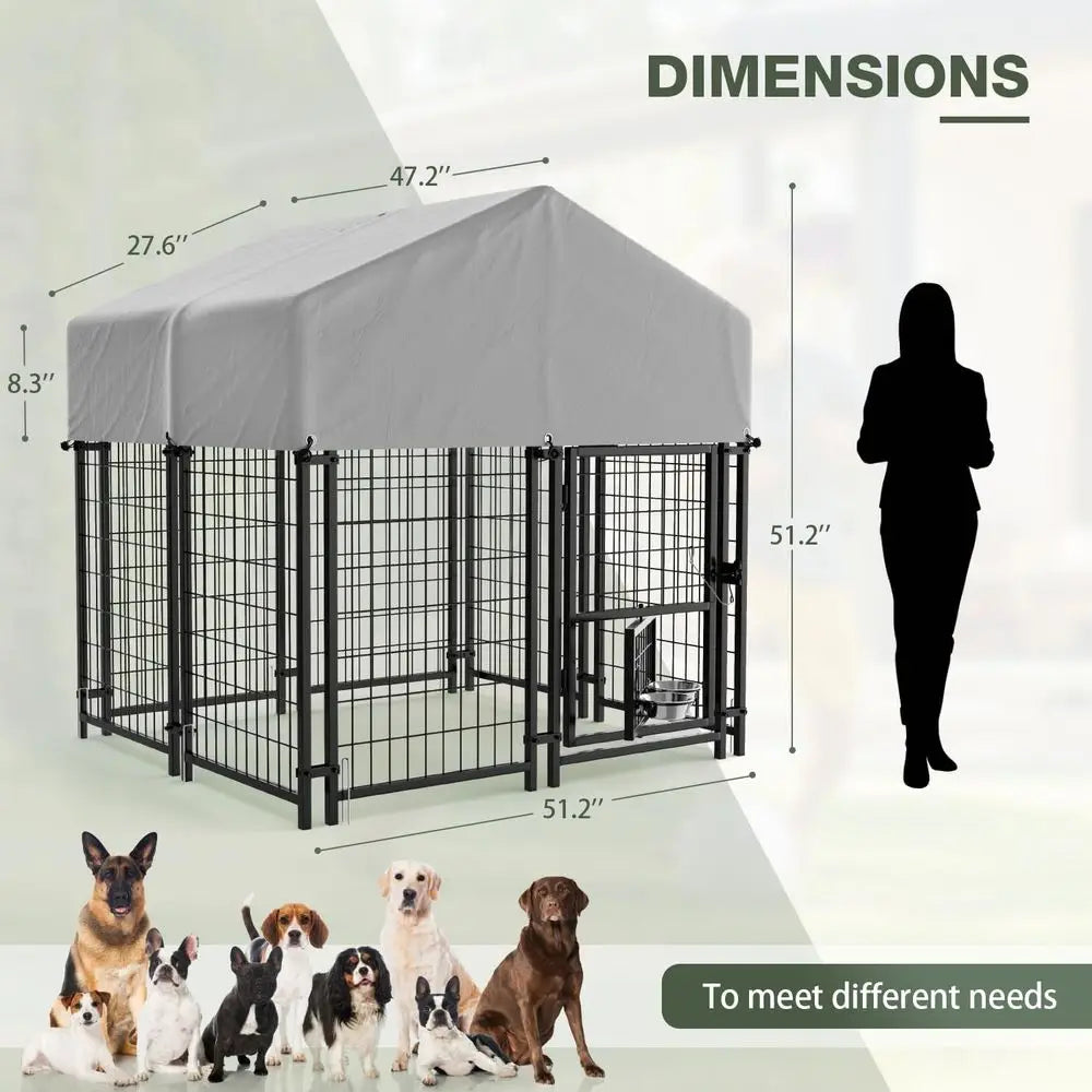 Sturdy Steel Outdoor Dog Kennel