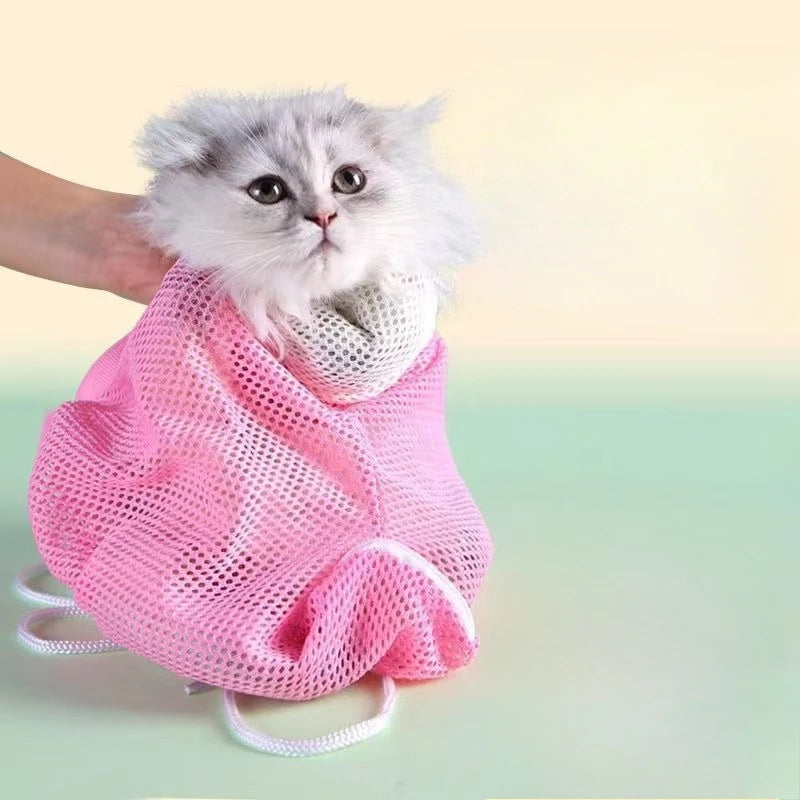 Mesh Cat Grooming Bath Bag