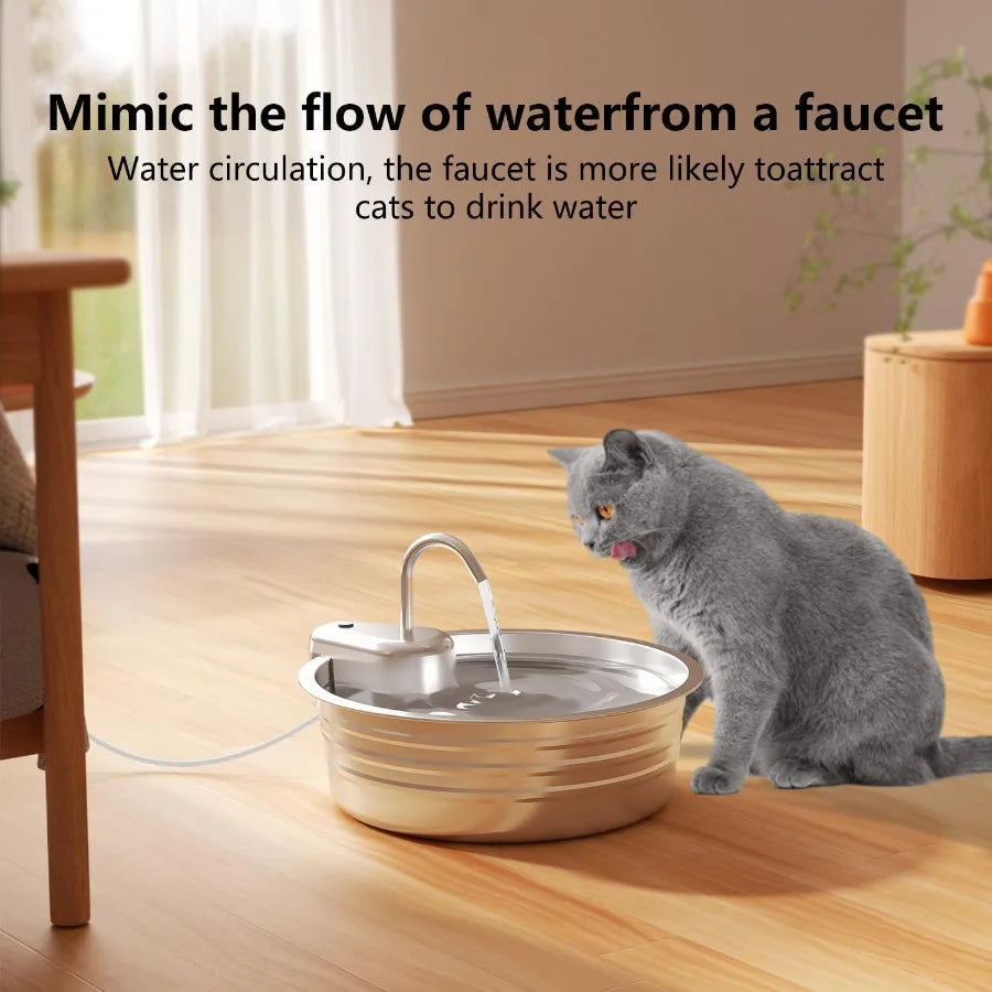 Cat Water Fountain Stainless Steel