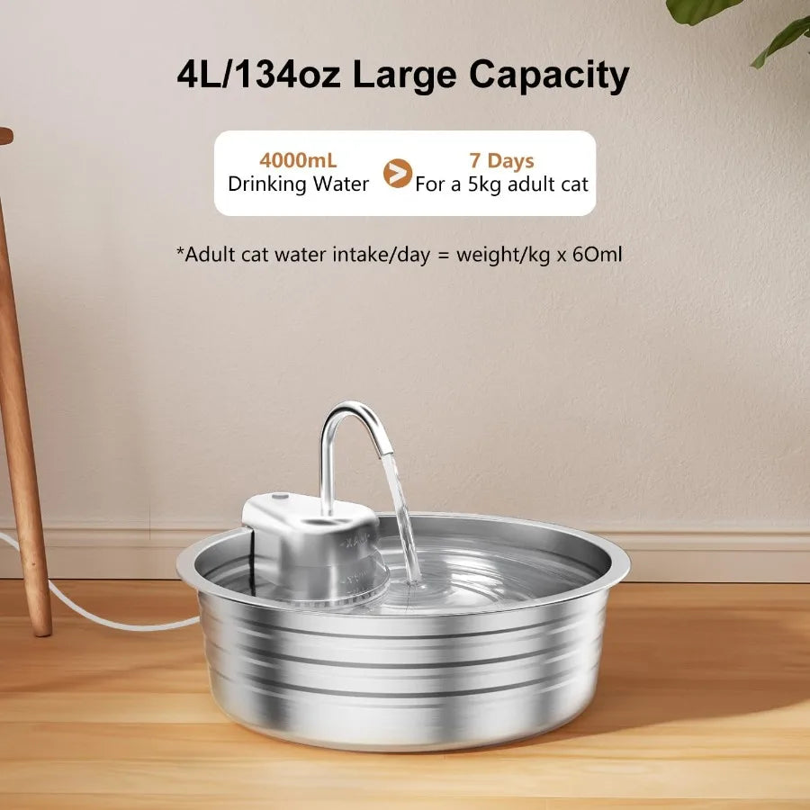 Cat Water Fountain Stainless Steel
