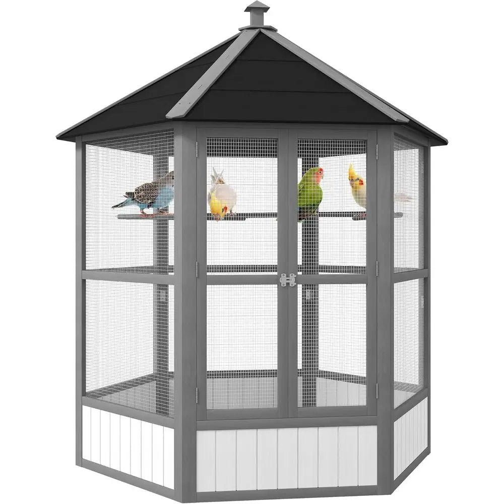 Large Hexagonal Outdoor Aviary