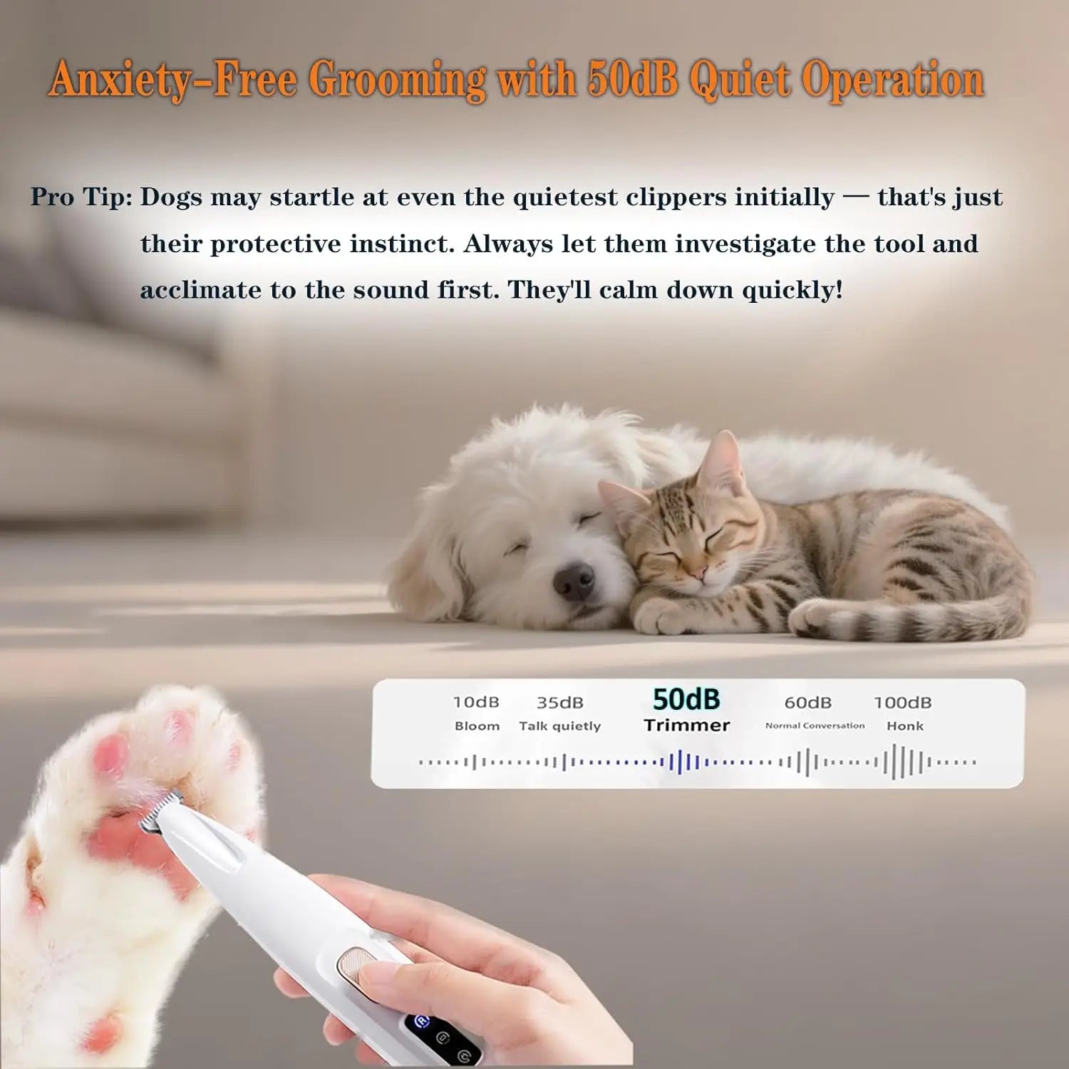 Pet Grooming Clipper with LED Light