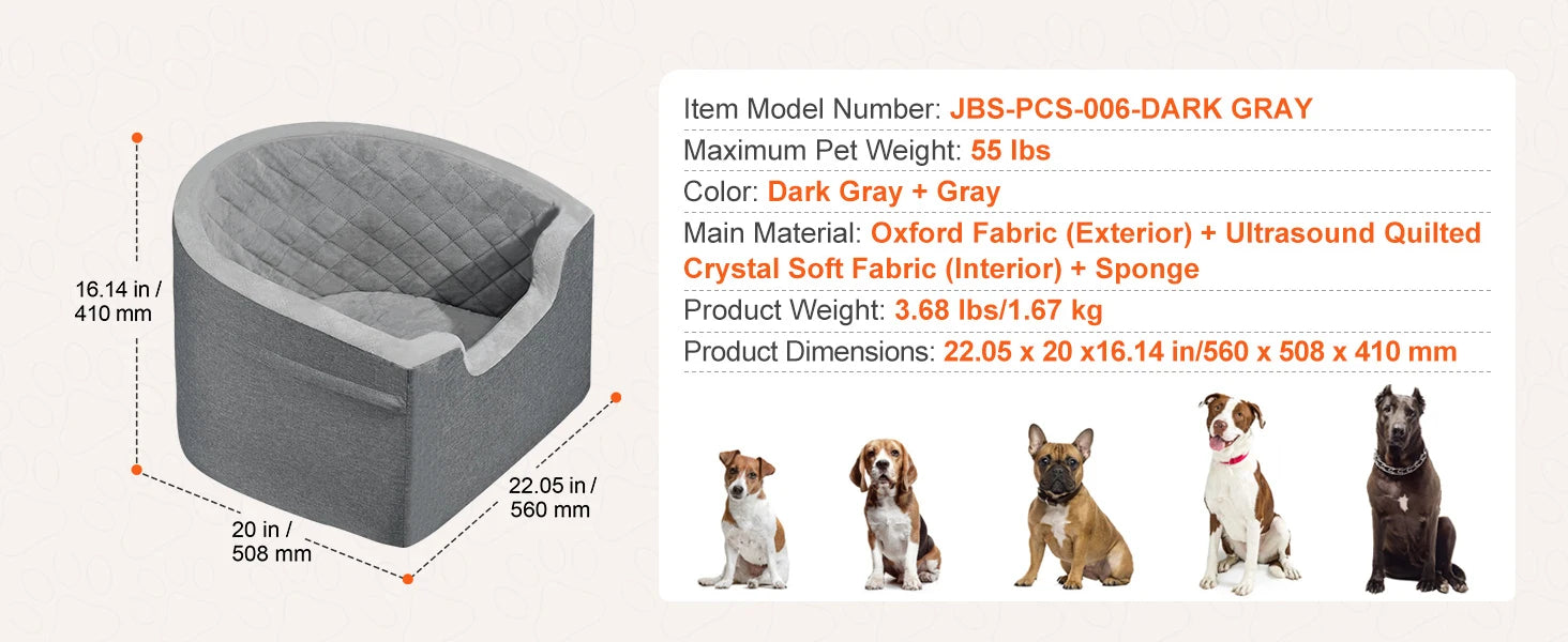 Booster Seat on Car for M/L Dog