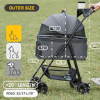 Pet Stroller with Removable Carrier