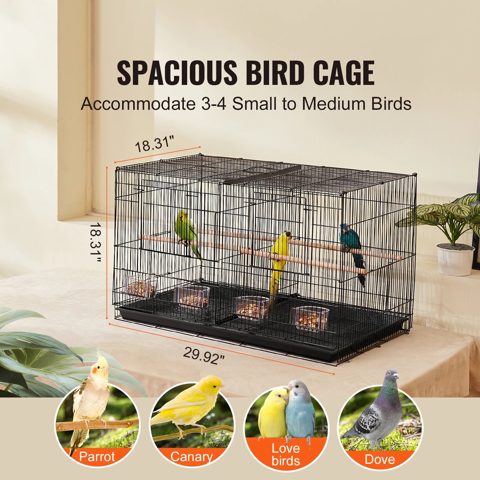 30In Flight Bird Cage, Stackable