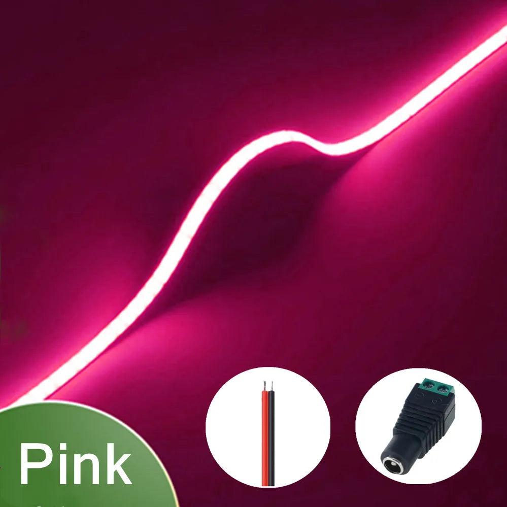 Ultra Thin 12V Colorful COB LED Strip Dimmable