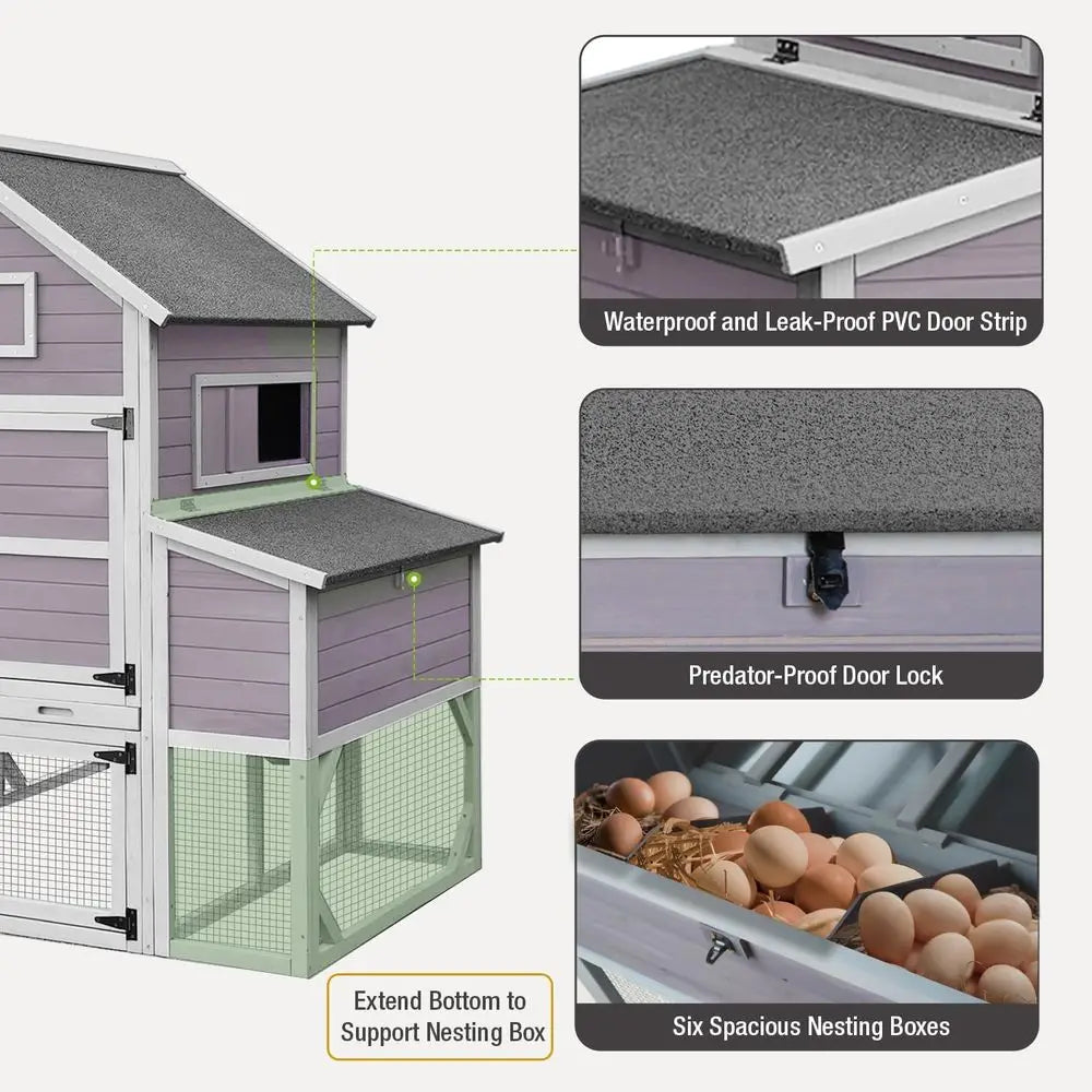 Chicken Coop with 6 Nesting Boxes