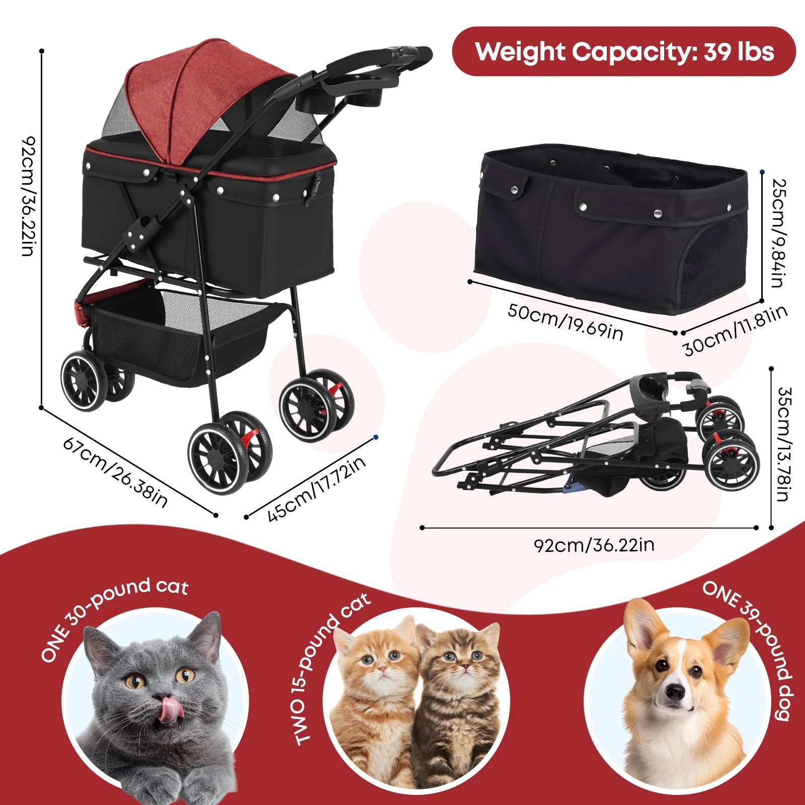 Stroller For S/M Cats/Dogs